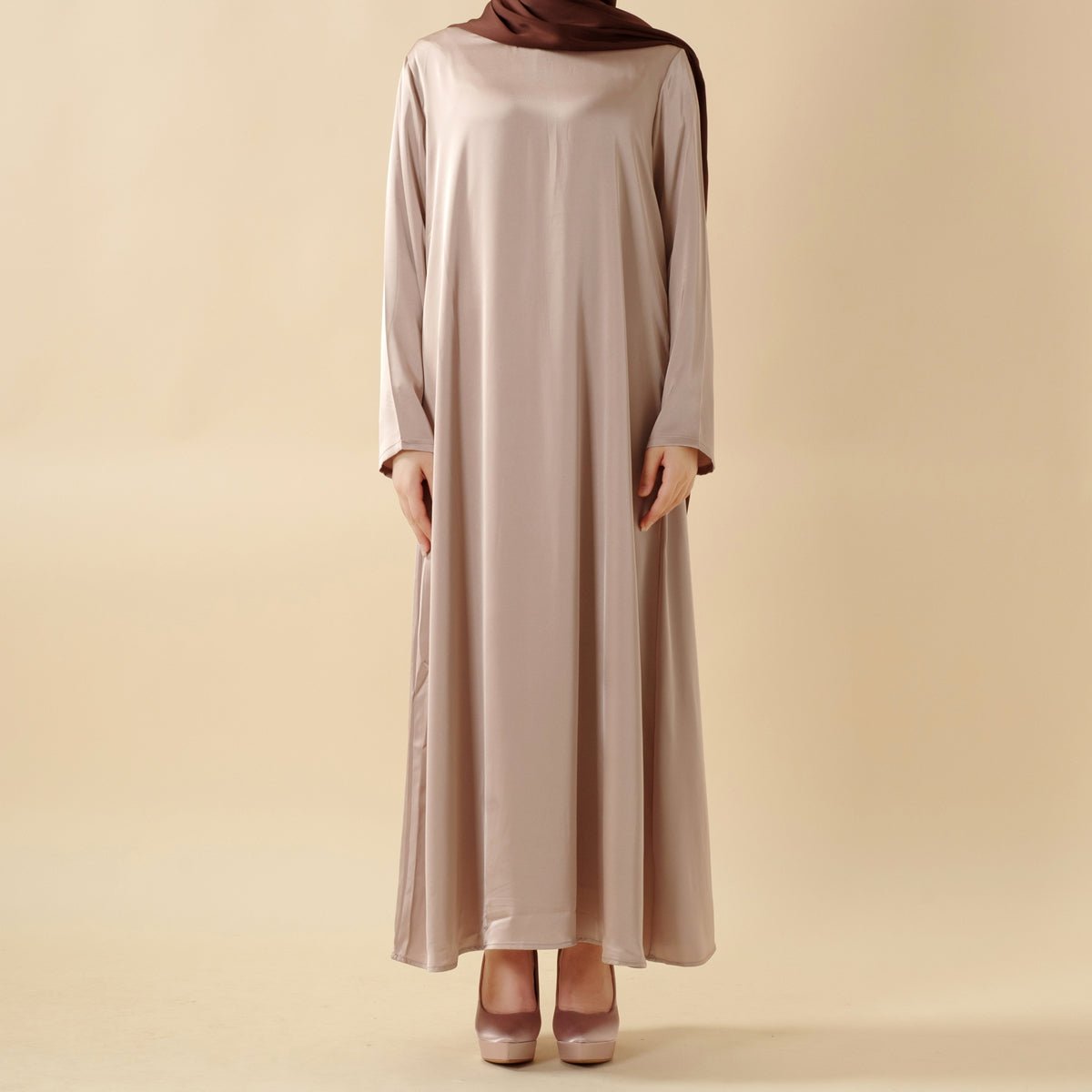 Elegant Bow Sleeve Abaya & Inner Dress Set