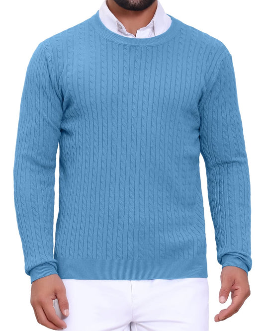 Men's Cable Knit Crew Neck Sweater