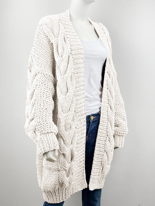 Cable knit oversized cardigan