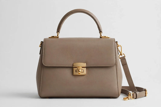 Women's Taupe Structured Handbag