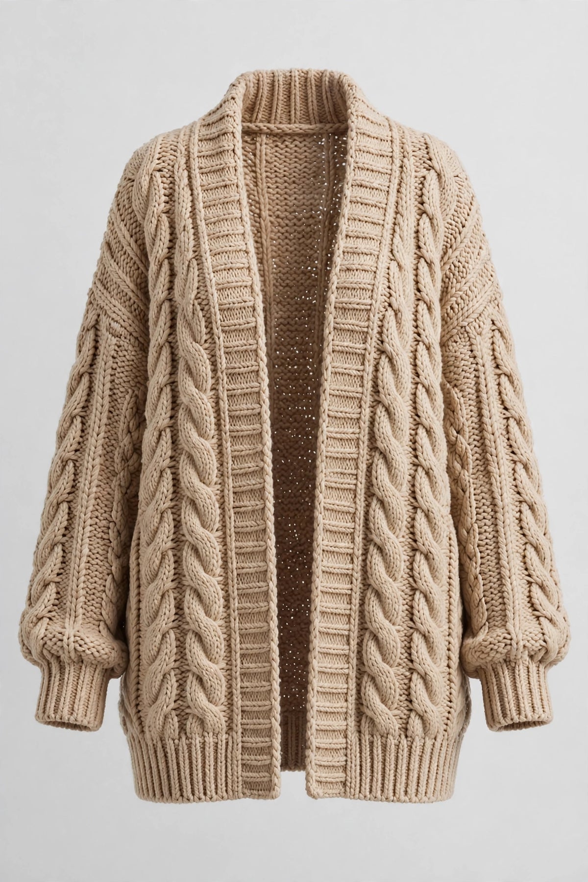 Womens Oversized Chunky Knit Cardigan - Cozy Open Front Sweater