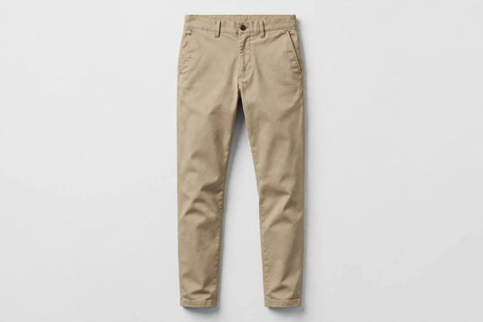 Mens Beige Slim-Fit Chino Pants - Elegant Fall Trousers