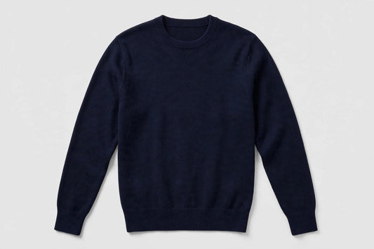 Mens Classic Wool-Blend Crewneck Sweater - Warm Winter Knit