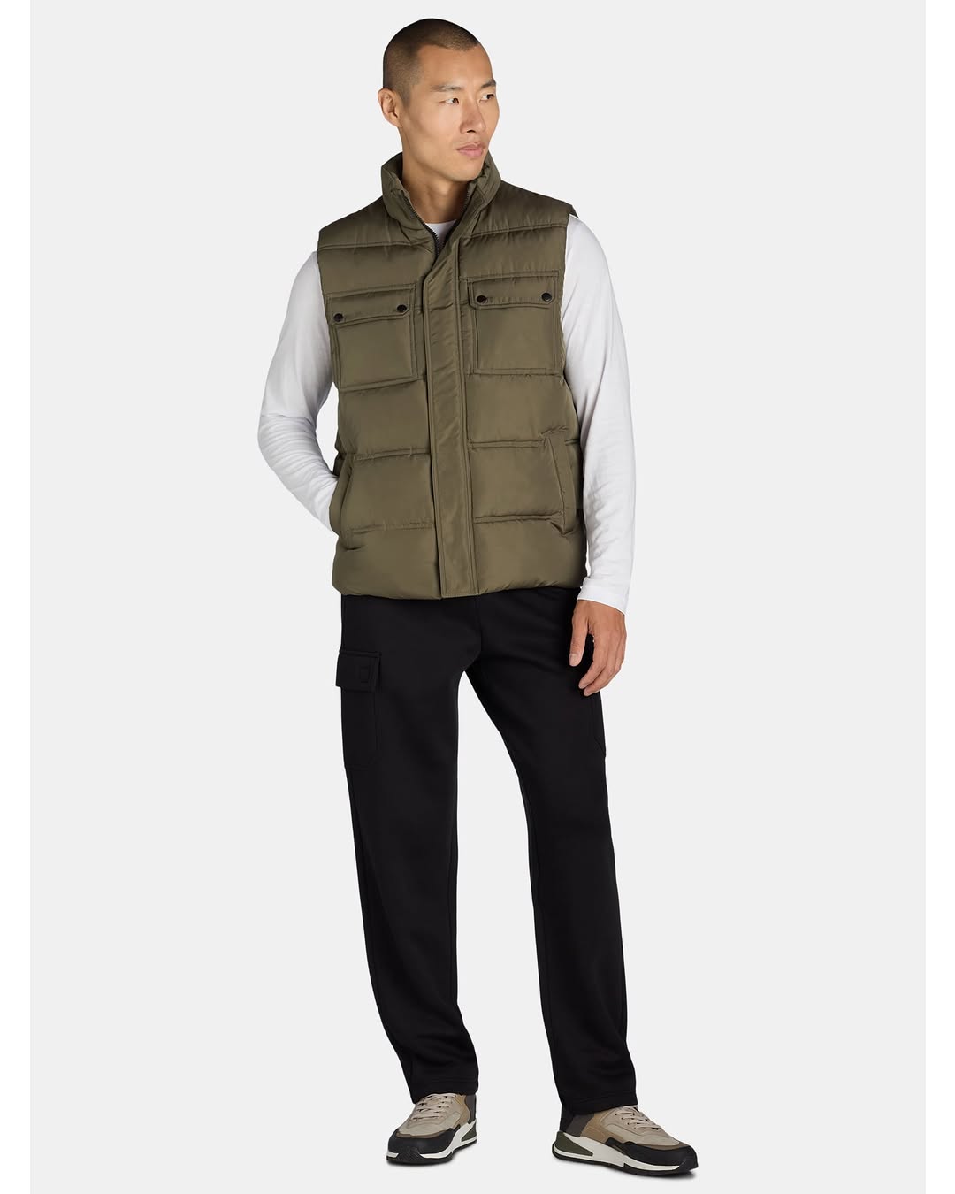 Men's Quilted Puffer Vest with Pockets