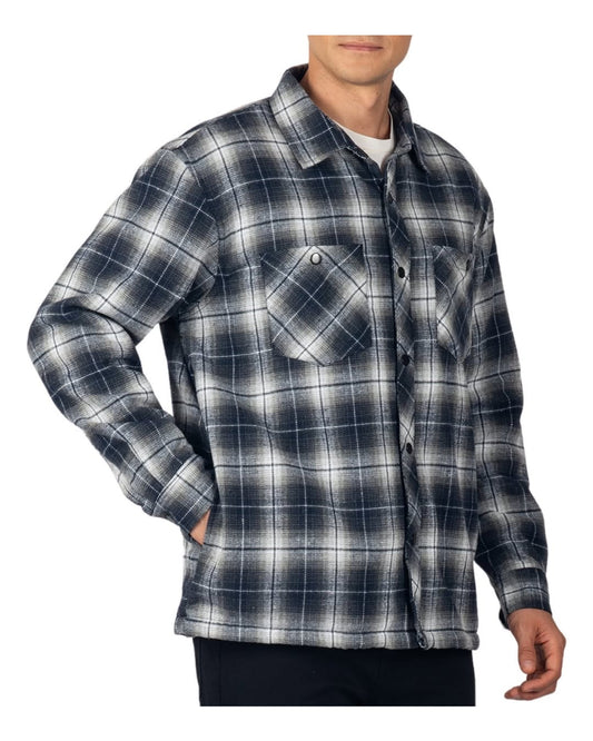 Men's Fleece-Lined Flannel Shirt Jacket - Warm Winter Shacket - photo 1